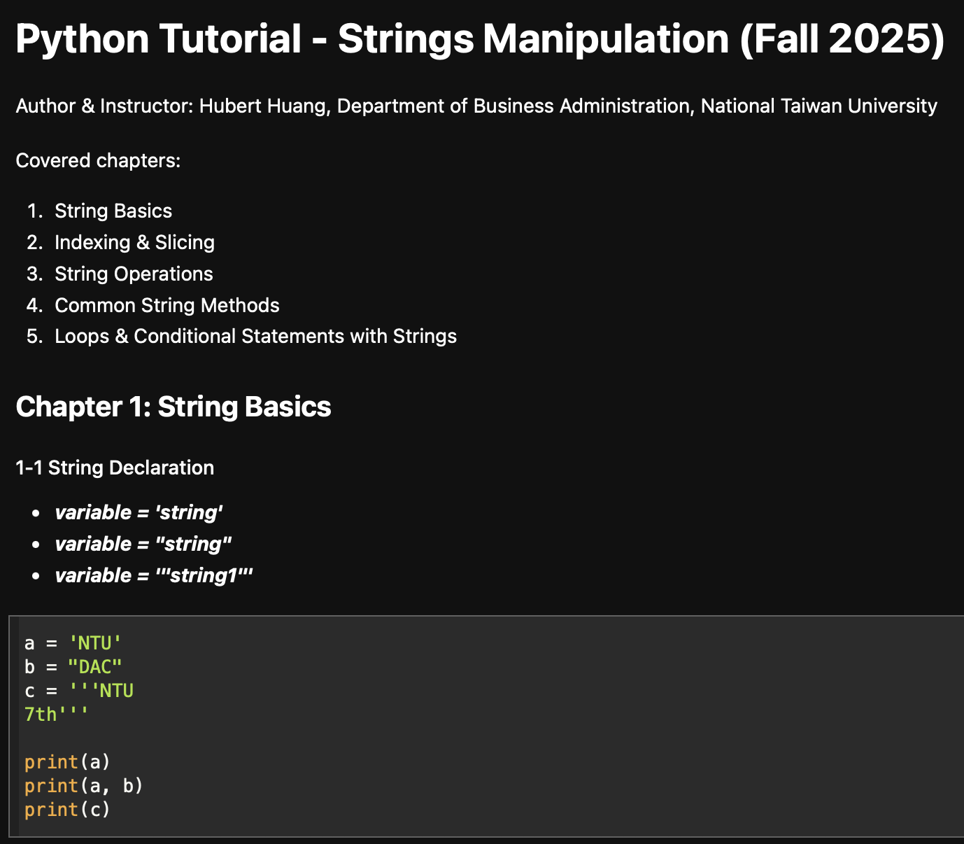 Python Tutorial - Strings Manipulation